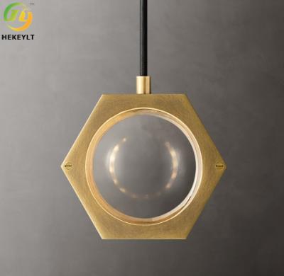 China Used For Home/Hotel Led Modern Hexagonal Metal Frame Pendant Light for sale