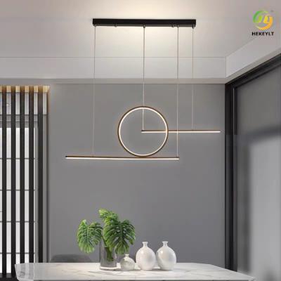 China Restaurant Modern Dining Table Long Bar Small Bar Led Line Chandelier for sale