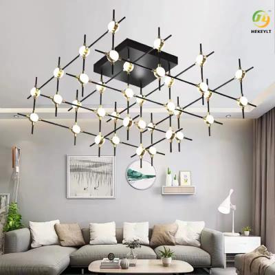 China Hotel Reception Lobby Wrought Iron Paint Shelf LED Ceiling Lamp for sale