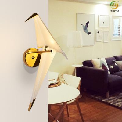 China Modern Bedroom Bedside Lamp Aisle White Metal+Acrylic LED Bird Wall Lamp for sale