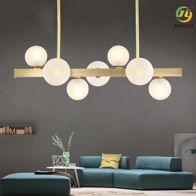 China Nordic Modern Light Luxury Dining Room Dining Table Bar Long  Pendant Light for sale