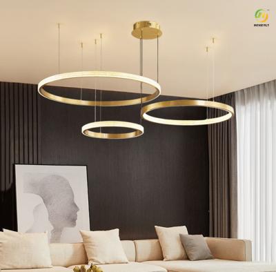 China Mirror Titanium LED Fashionable Modern Ring Light For Home / Hotel / Showroom for sale