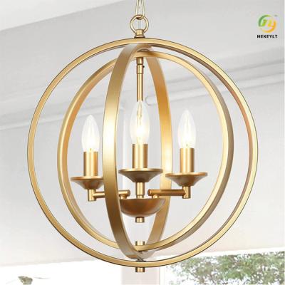 China Rustic Retro Chandelier Ball Wrought Iron Lamp Living Room Nordic Pendant Light for sale