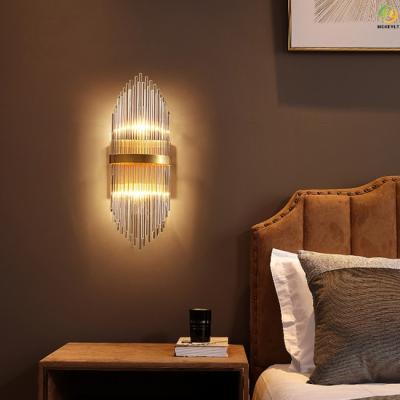 China E14 X 2 Luxury Modern Crystal Wall Light For Home / Hotel / Showroom for sale