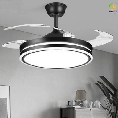 China Three Color Dimming Mute Invisible Ceiling Fan Lamp Modern Minimalist 42 Inch for sale