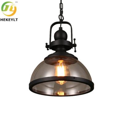 China E26 Bulb Base Metal And Glass Nordic Style Clear Pendant Light for sale