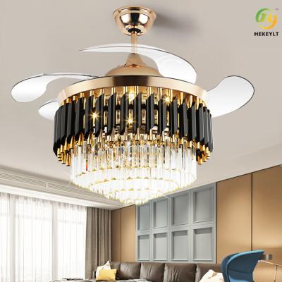 China Retractable Ceiling Fan Light With Bluetooth Speaker 48W 42 Inch for sale