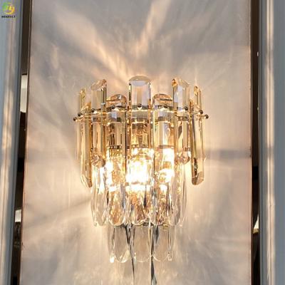 China E14 Modern Electroplating Crystal Wall Light Baking Paint For Home Art for sale