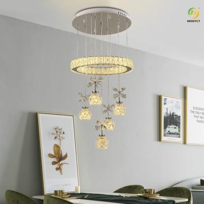 China Modern Minimalist LED Luxury Crystal Candle Chandelier For Dining Living Room for sale