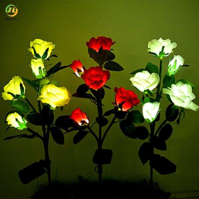 China Outdoor LED Commercial Light Simulation Rose Flower Solar Light for sale