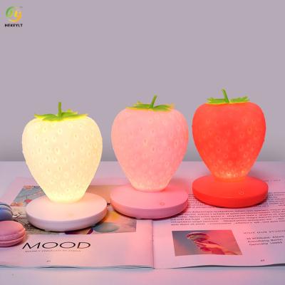 China Touch Dimmable LED Strawberry Nightlight USB For Baby Bedside Table Lamp for sale
