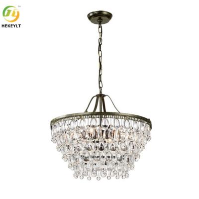 China E12 Modern Luxury Clear Tiered Led Chandelier With Crystal Accents en venta