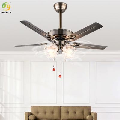 China Iron Retro LED Smart Ceiling Fan Light Kit With Remote Control for sale