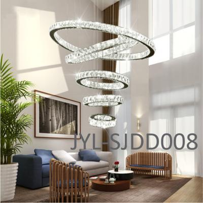 China 3 Halo Lighting LED Golden Modern Ring Crystal Chandelier For Living Room Bedroom for sale