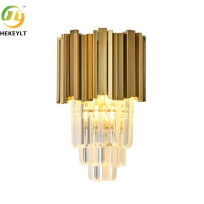 China 5W Luxury LED Modern Wall Light Crystal Metal Clear E14 Bulb Base for sale
