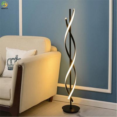 China Silicone + Aluminum Alloy Black Spiral LED Corner Modern Floor Lamp Te koop