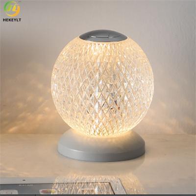 China USB Wireless LED Bedroom Bedside Table Lamp Modern Moon Night Lights for sale