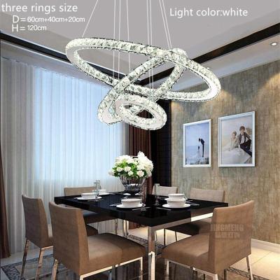 China Crystal Hanging Decorative Circle Ring Light Crystal Round Ring Chandeliers Pendant Light for sale