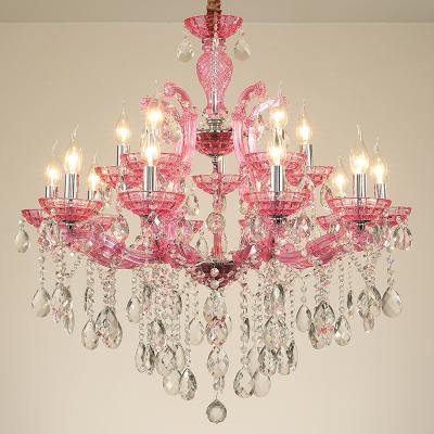 China Luxury Mid Century Style Glass Crystal Chandelier Colorful Indoor Decorative Lighting for sale
