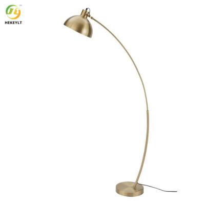 China Nordic Luxury Led Floor Lamps Brass Arched Steel Standing for sale
