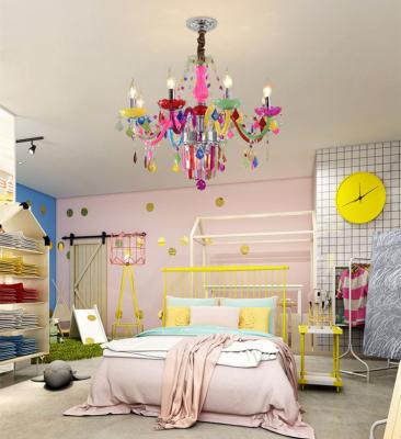 China Children Bedroom Chandelier Glass Crystal Chandelier Colorful Dreaming Lovely Macaron for sale