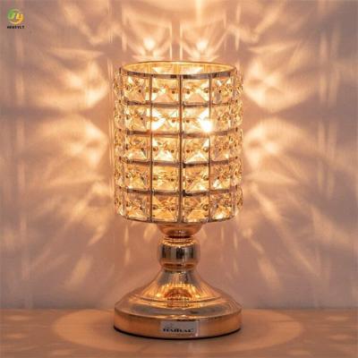 China 60W Metal Bedside LED Crystal Table Lamp E26 Bulb Base for sale
