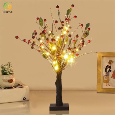 China USB Beautiful Iron Plastic Bedside Table Lamp Tree Shape for sale