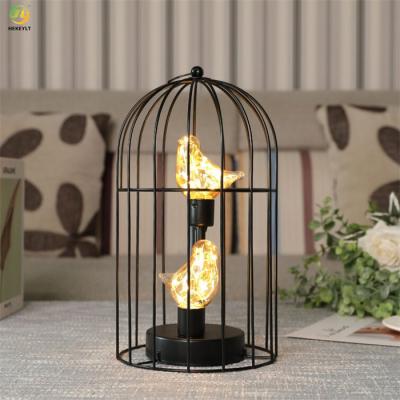 China 5 Watt Metal Bedside Table Lamp With Bird Bulb Hanging for sale