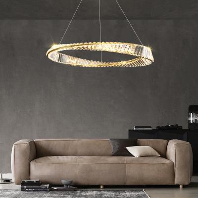 China Dining Room Crystal Ring Pendant Modern LED Chandeliers for sale