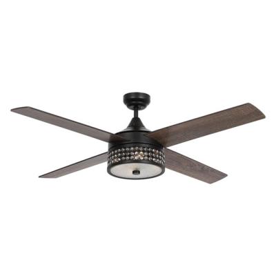 China Modern Solid Wood Iron Dimmable LED Ceiling Fan 40W For Living Room Bedroom for sale