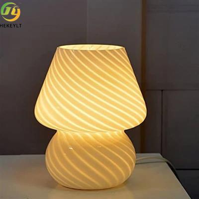China 3 Color Modes E26 Glass Mushroom Table Lamp Bedroom Living Room Gift Present 12w for sale