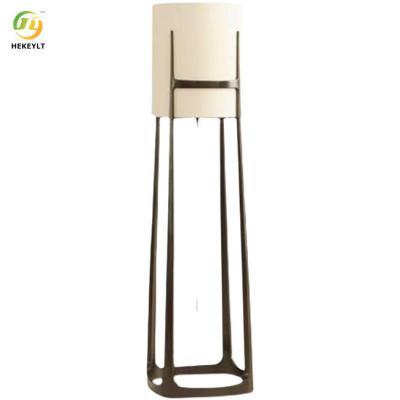 China D50*H200cm Modern Floor Light Led Fabric Frame Textured White And Brown à venda