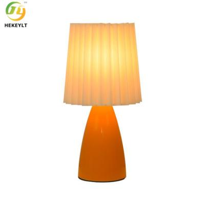 China D10cm Usb Dimmable Bedside Table Lamp Ceramic And Fabric White Yellow Pink for sale