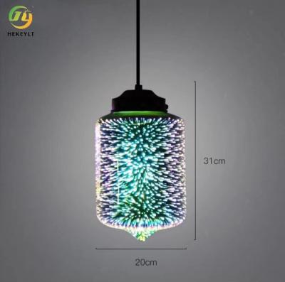 China CE E27 Modern Kitchen Pendant Lights 3d Stained Glass Decor For Restaurant Bar Chandeliers for sale