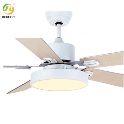China 48W 52 Inch LED Metal Wood Ceiling Fan Light Downrod Mounting for sale