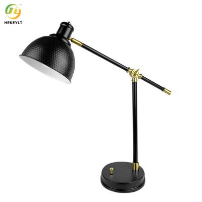 China Adjustable Metal Black USB Desk Bedside Table Lamp D9.8 X H26'' for sale
