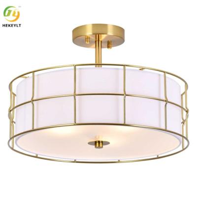 China Fabric Semi Flush Mount LED Ceiling Light For Home Hotel for sale