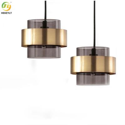 China G9 Glass Metal Modern Pendant Light Smoky Grey Creative Art Lamp for sale