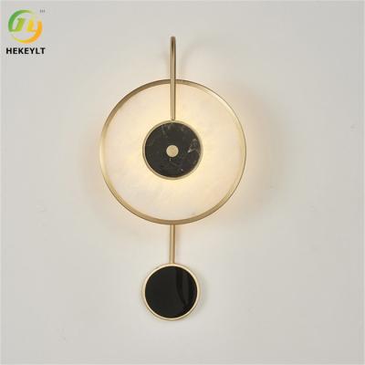 China Nordic Post Hotel Marble Light Gold Black Modern Luxury Wall Lamp for sale
