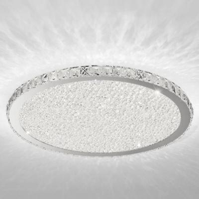 China Bedroom Dining LED Ceiling Light Stainless Steel Clear Crystal Round Ceiling Light for sale