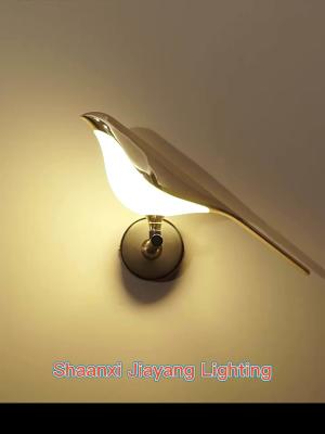 China Acrylic Metal Magpie Decorative Wall Lamp Modern Bedside Wall Lamps for sale