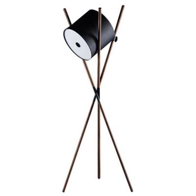 China Walnut Leather Living Room LED Floor Lamp Nordic Danish Style 58x173cm for sale