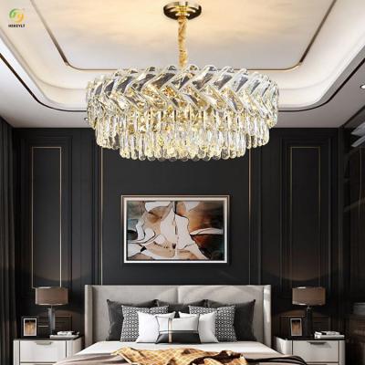 China K9 Crystal Led Luxury Circle Pendant Lights Bedroom Hotel Villa Decorative for sale