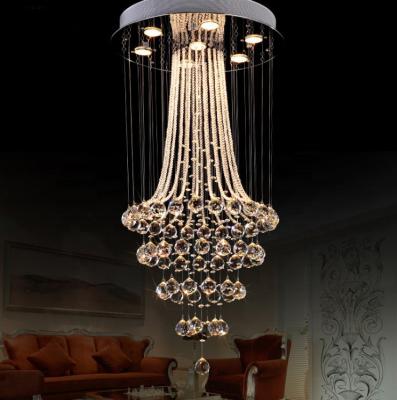 China Stainless Steel Staircase Light Luxury And Modern Crystal Chandelier for sale