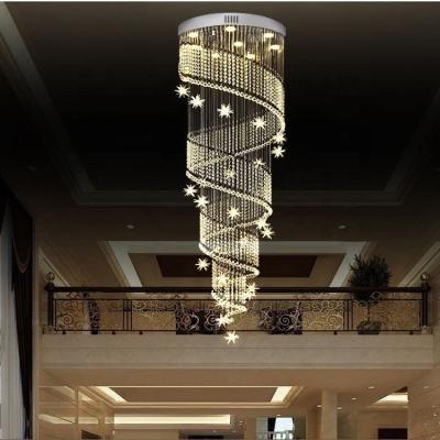 China Staircase Lobby Modern Crystal Ball Hanging Led Chandelier Home Decoration Indoor for sale