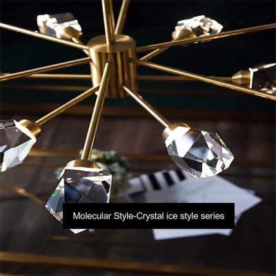 China Single Head 3 Light Crystal Nordic Pendant Light For Restaurant Kitchen for sale