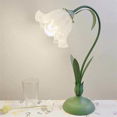 China Nordic Restaurant Decorative Glass Table Lamp Flower Shaped Modern Bedside Table Lamp for sale