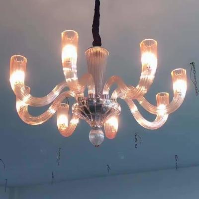 China Luxury Modern Flower Glass Hanging Light For Restaurant Living Room Bar for sale