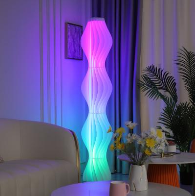 China LED Acrylic Iron White Modern Floor Light Creative Nordic RGB Floor Lamp for sale