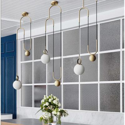 China D15cm X H110 White / Gold Pendant Lamp Copper Glass Home Decoration Lights for sale
